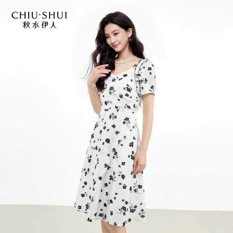 【小铃铛】秋水伊人裙子新款裙摆叠衩剪裁连衣裙625203C020394