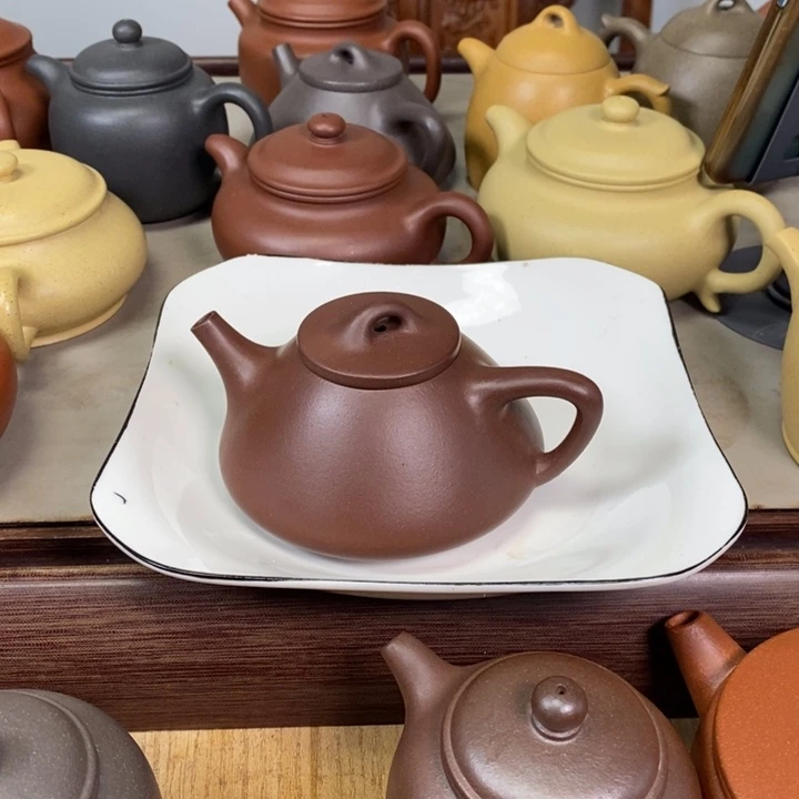 紫砂茶壶顺**然宜兴紫砂壶，半手工艺。