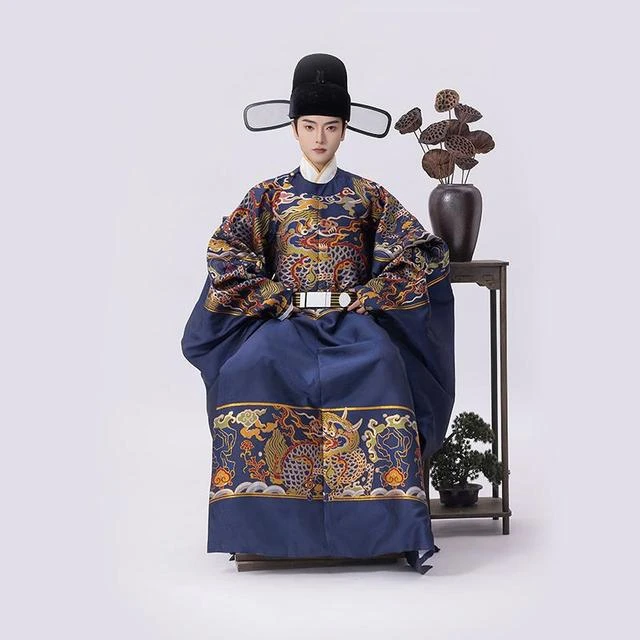 斜塘衣庄 玉麒麟 男款汉服明制织金妆花圆领袍套装婚服情侣款国风