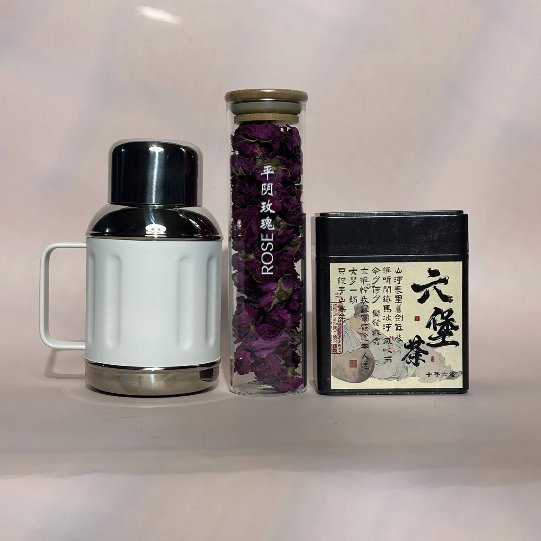 茗元素双层创意车载大容量保温杯热水瓶保温壶家用水壶水杯套餐