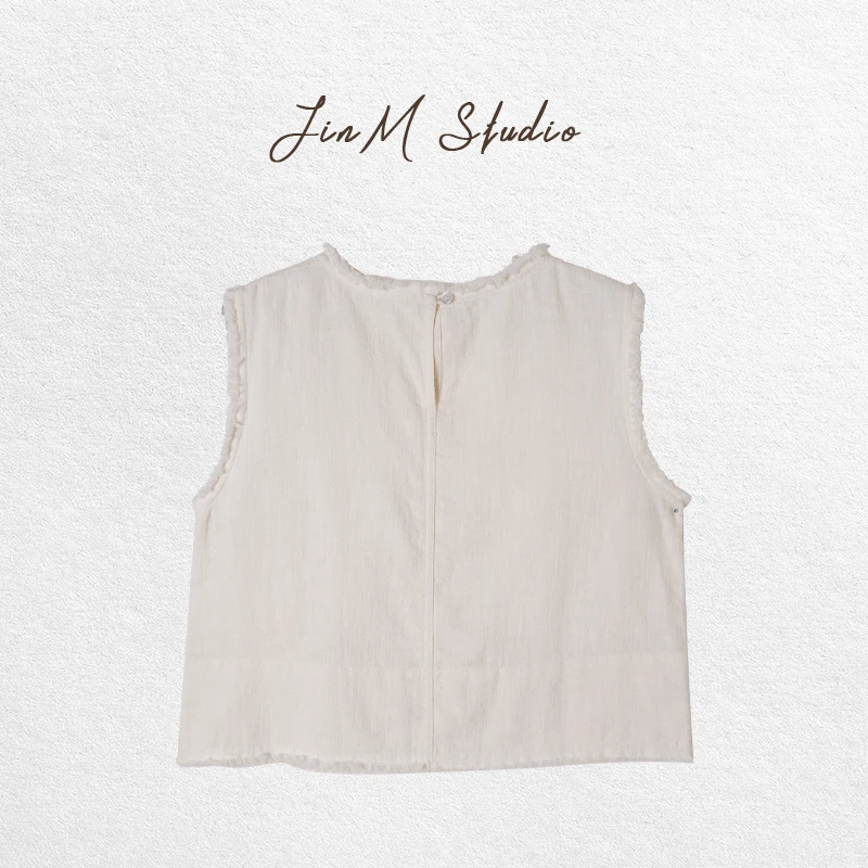 Jinmstudio 【梅森堡】亚麻背心外套602501A1609