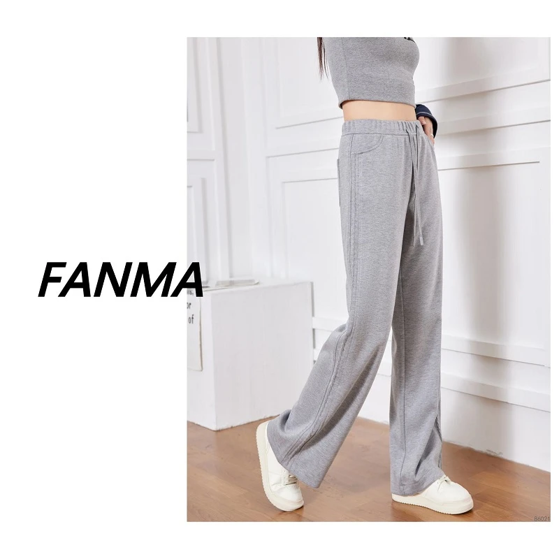 #立体盘花#设计师简约高腰直筒裤 时尚设计百搭休闲裤F169-86021