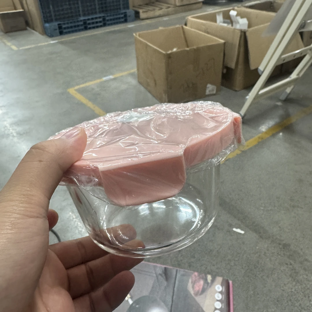 清仓！粉色玻璃保鲜保鲜盒
