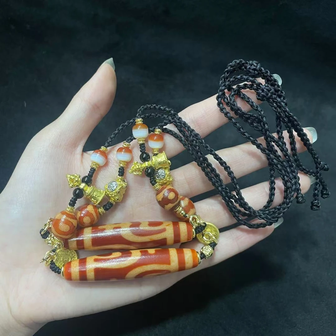 【佳哥推荐】J29682-玛瑙diy脖挂（双宝瓶）-多样性发其一-12*60