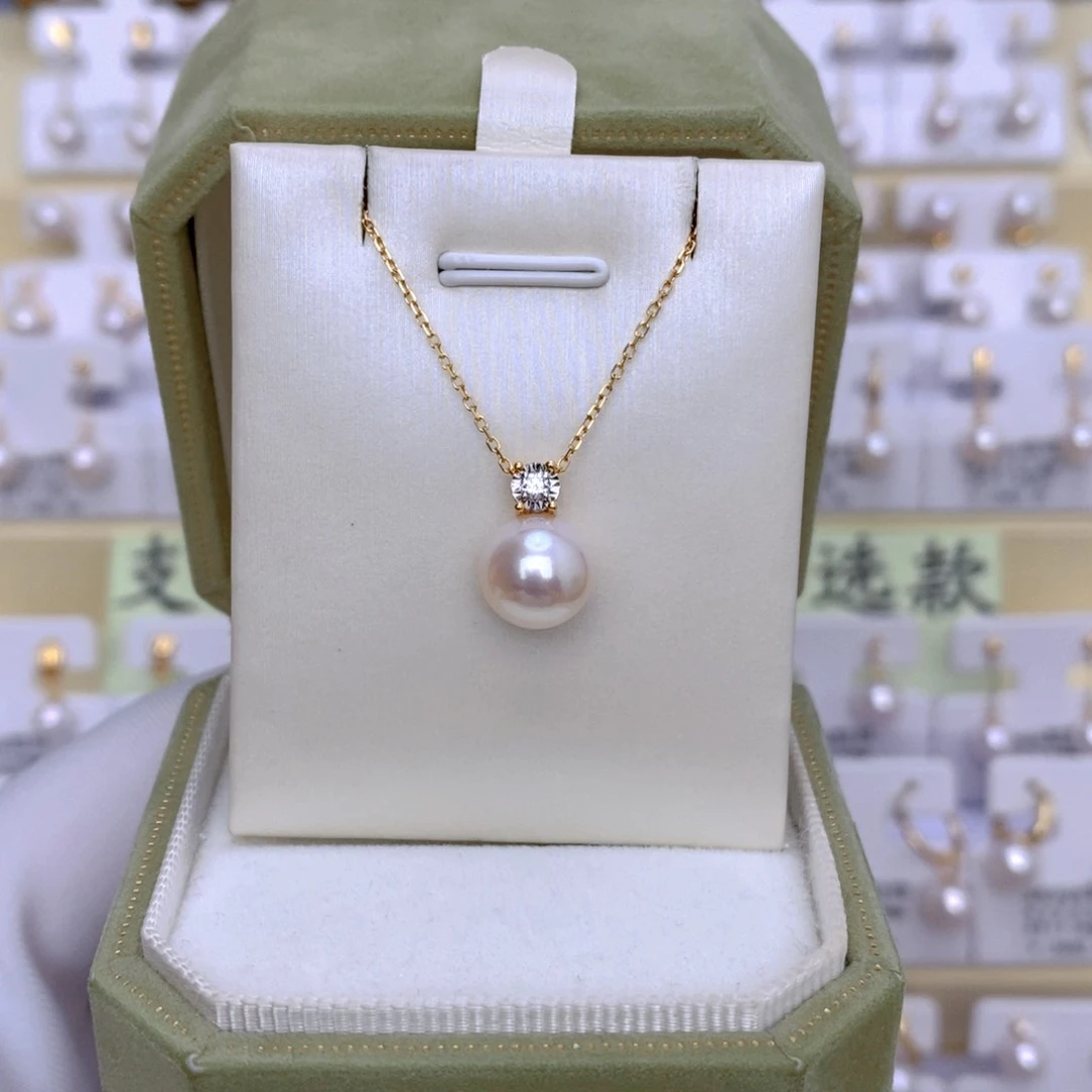 海水珍珠18K金镶嵌套链