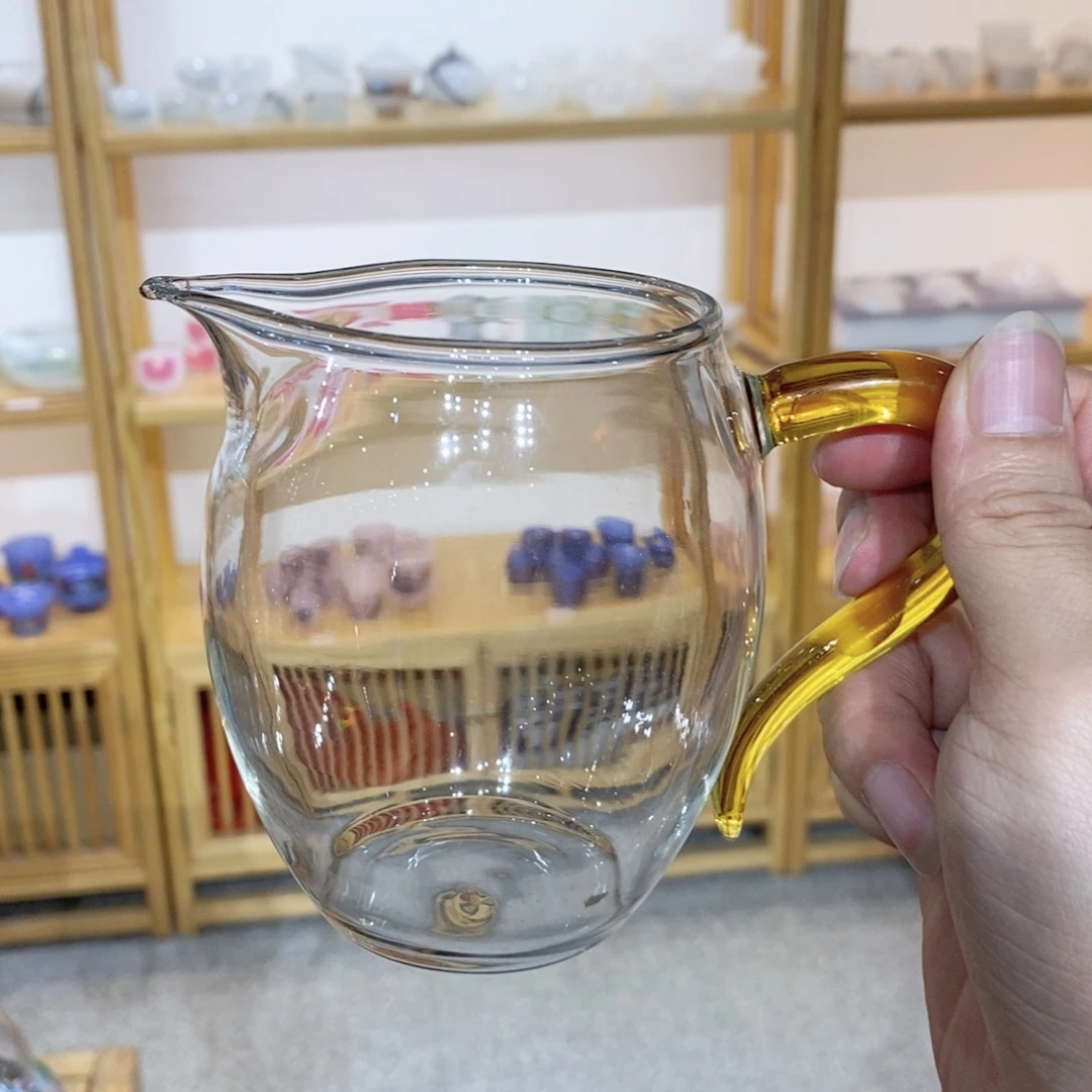 手工艺品琉璃黄色玻璃公道杯