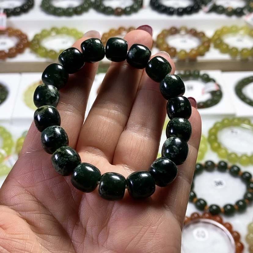 【闪购商品】未镶嵌蛇纹石玉手链卡11