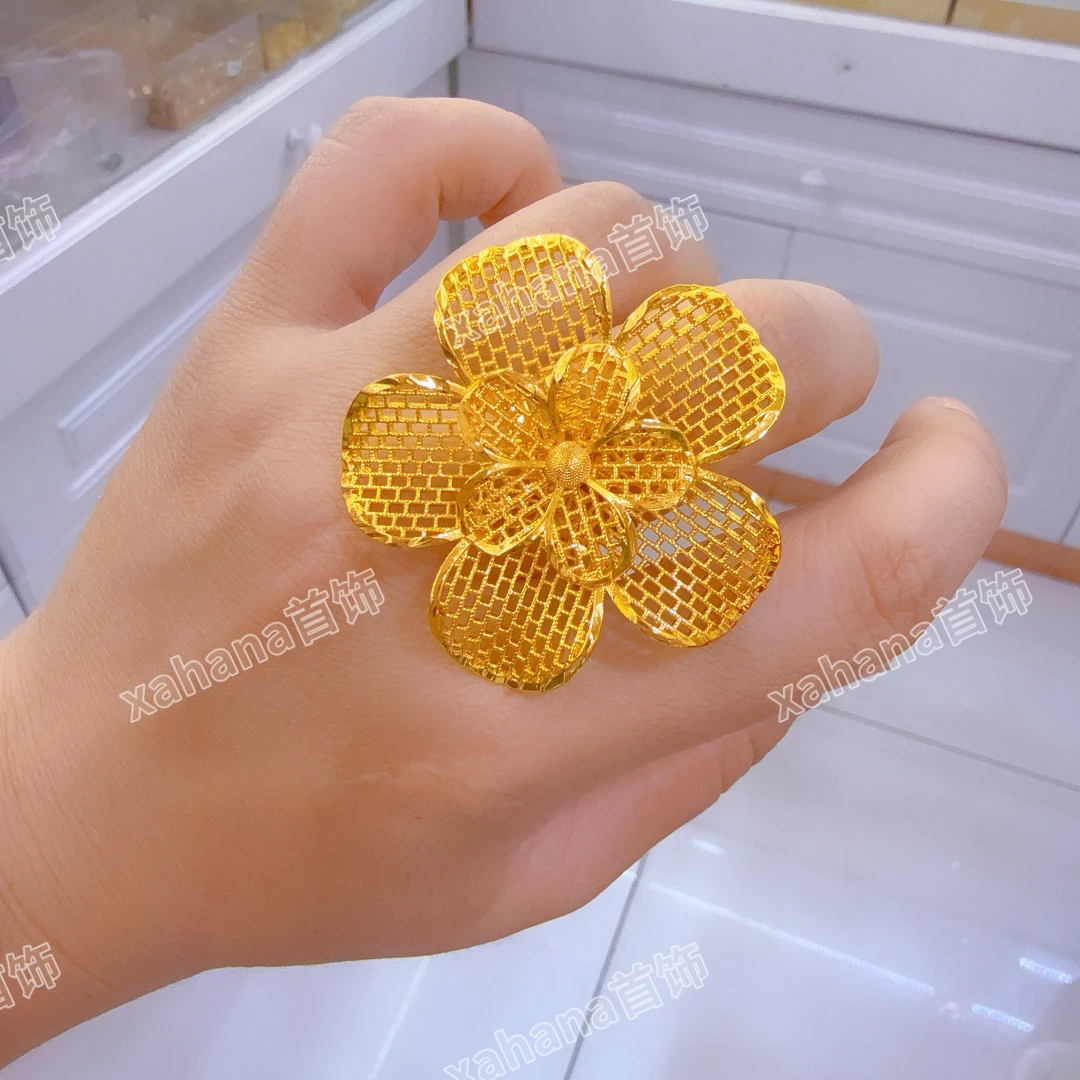 铜合金亚克力戒指 新款时尚金子同款戒指夸张高级altun pasun