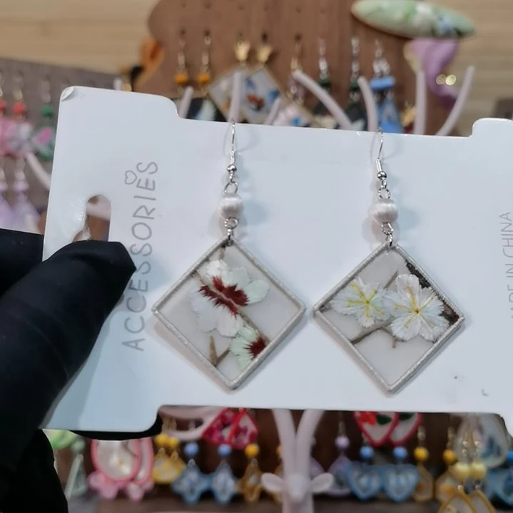 织绣苏绣耳环耳钉耳饰