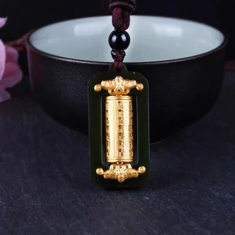 【颜帆】和田玉足金镶嵌转经筒