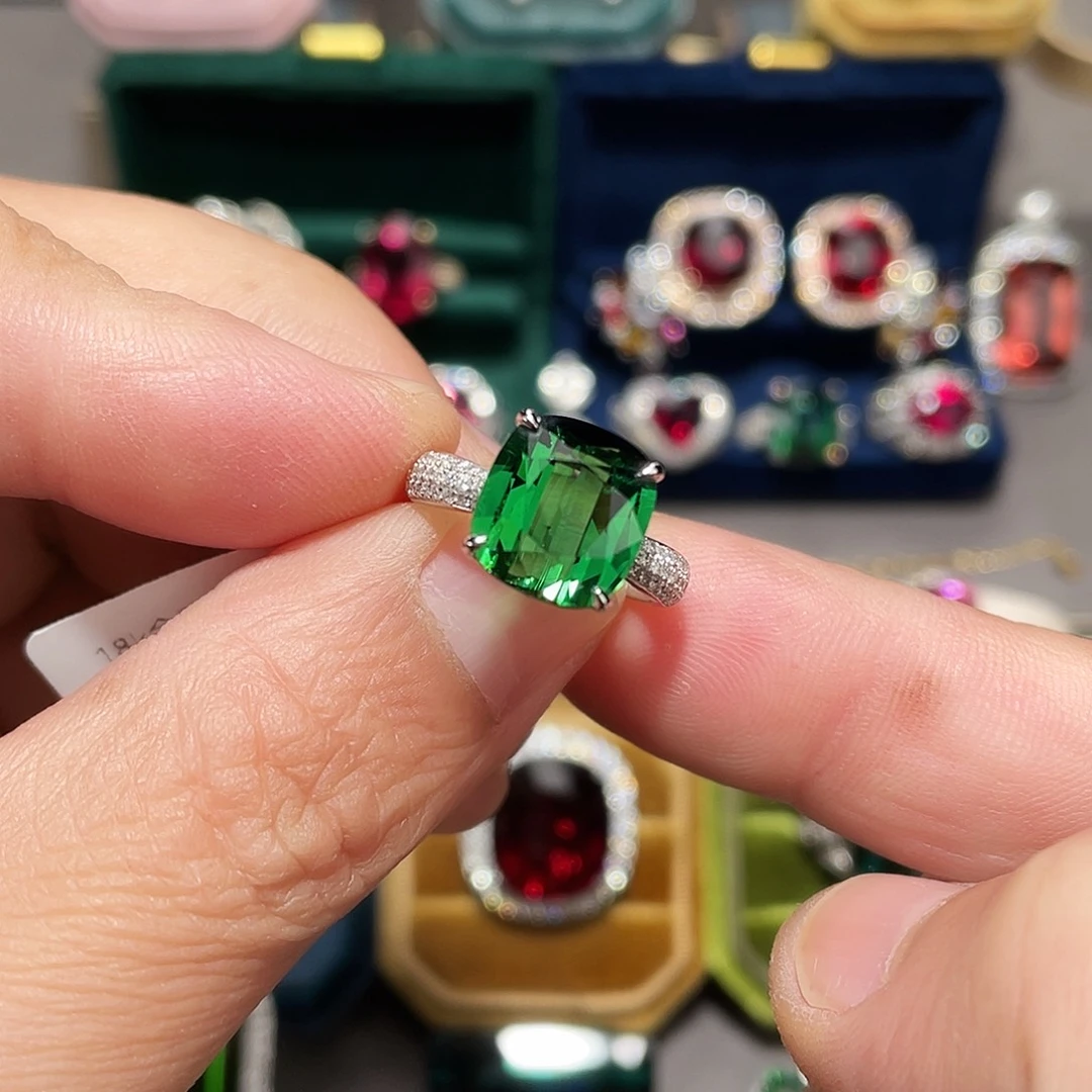 碧玺戒指18K金镶嵌5.51ct