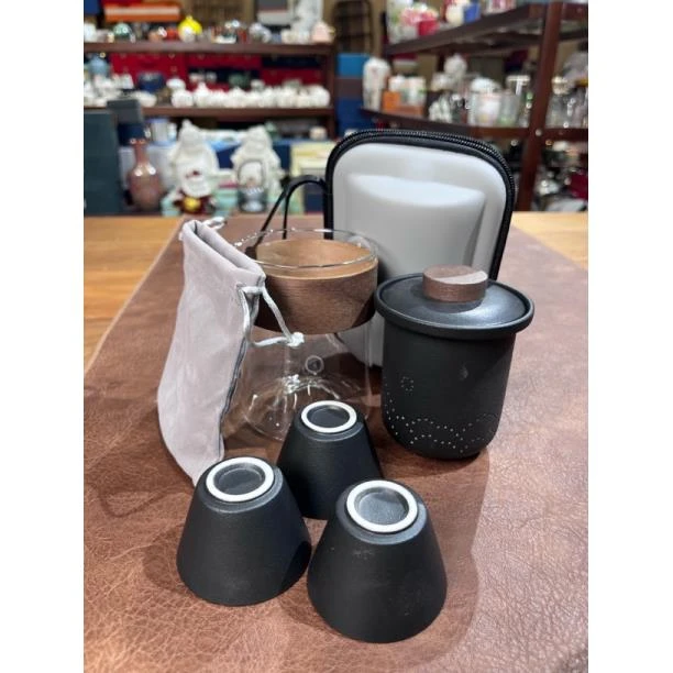 421路宝黑一壶三杯旅行茶具