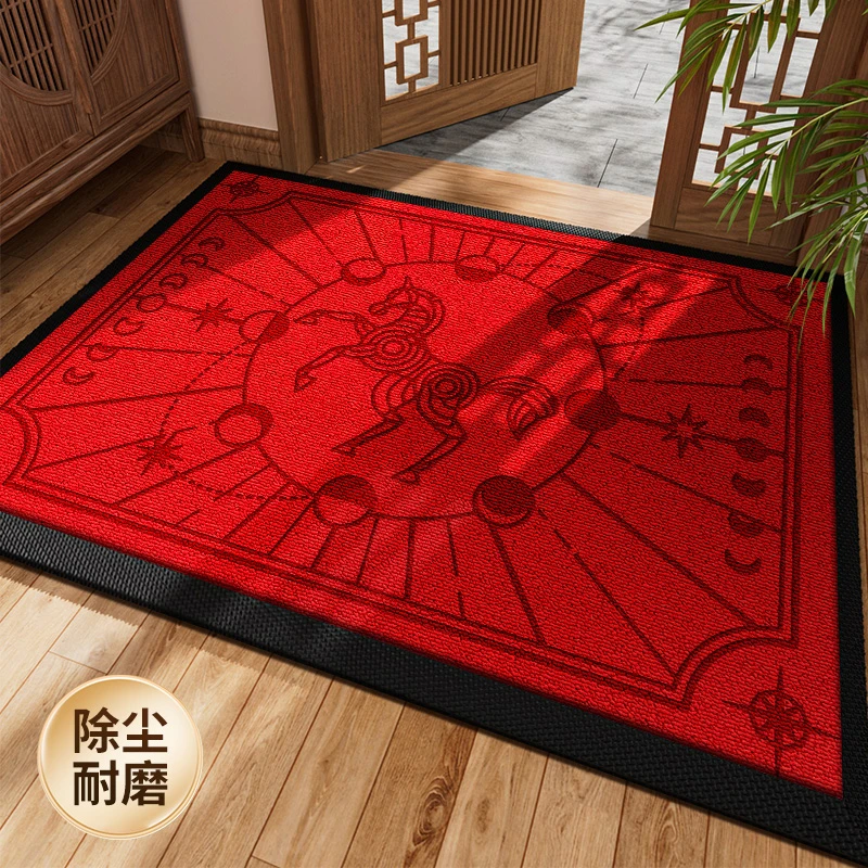 入户门地垫豪宅大门口红色垫玄关防滑脚垫家用吸水高端除尘揉面垫