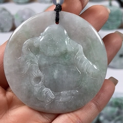 翡翠颈饰未镶嵌逍遥佛福利