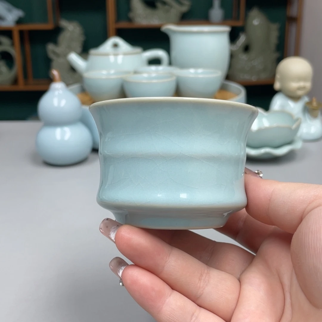 瓷手工竹节杯张君老师带礼盒