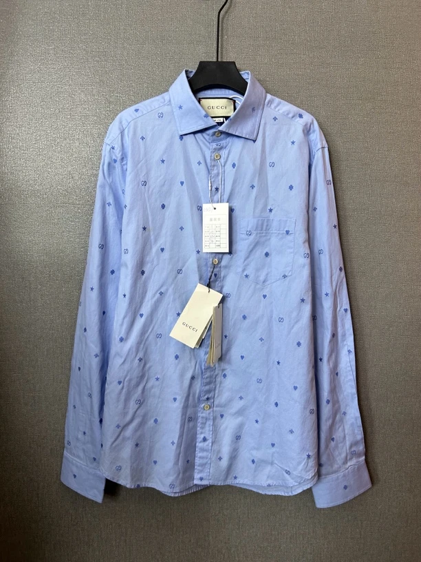 99新 GUCCI/古驰 蓝色衬衫