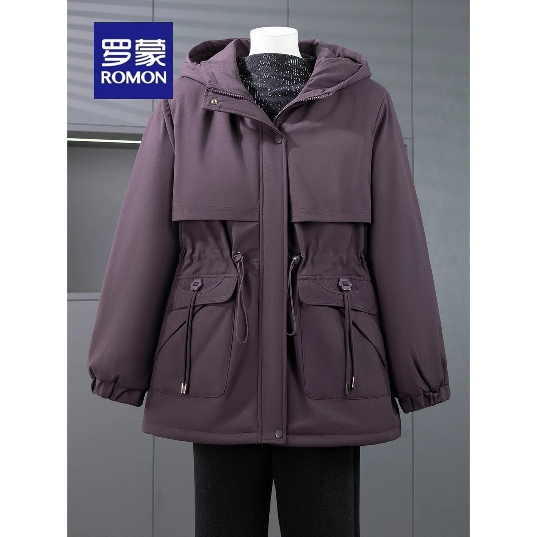 罗蒙妈妈秋冬季加厚棉衣外套2025新款中老年人女士冬装时尚派克服