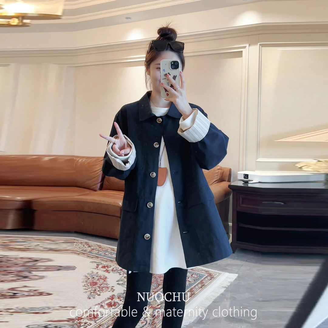 孕妇风衣外套小个子短款2025春秋新款今年流行爆款休闲法式赫本风