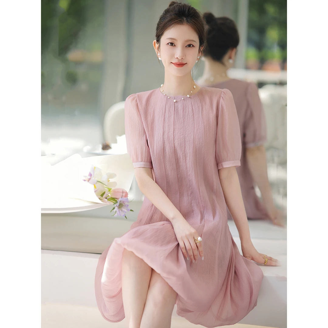 新款白色仙女裙新款中长款有口袋连衣裙QC2305 302902