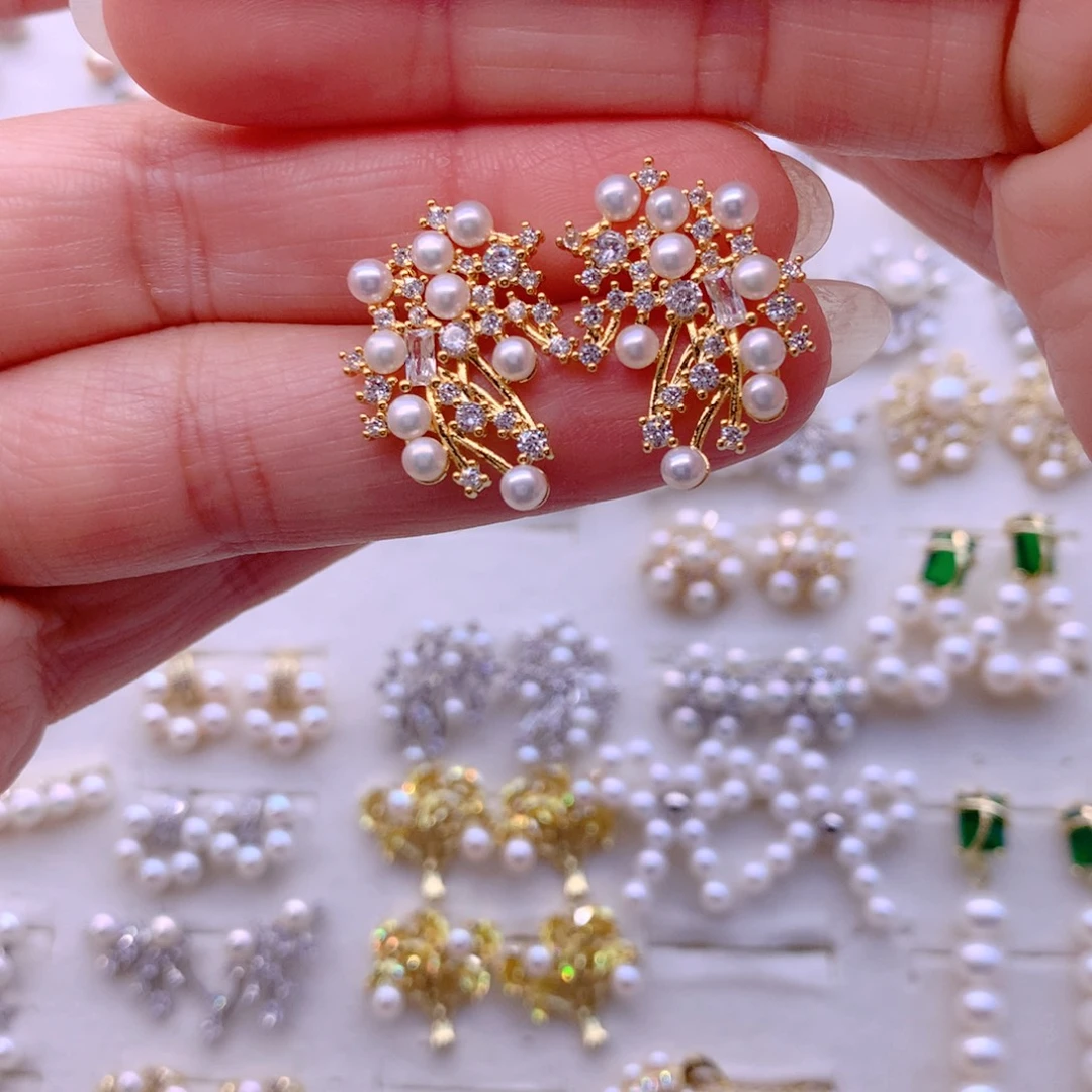 合金耳饰淡水珍珠