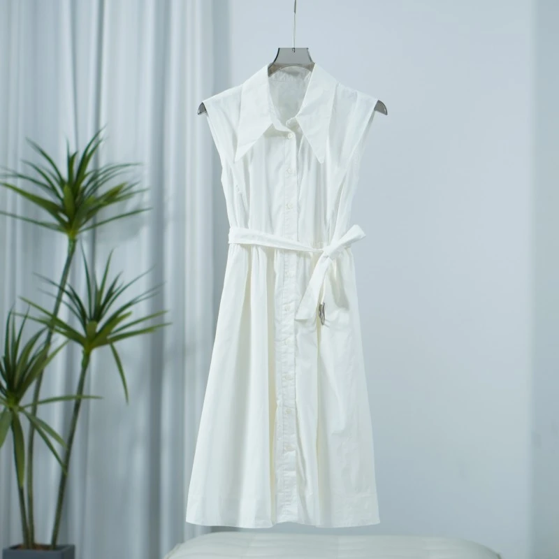 LI丽系列  Z906  女装夏款气质无袖连衣裙米白C75326041