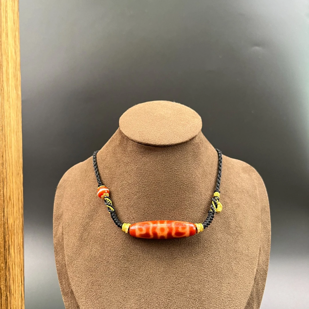 美泓精品高油红肉莲师法帽颈饰手工手编玛瑙颈饰