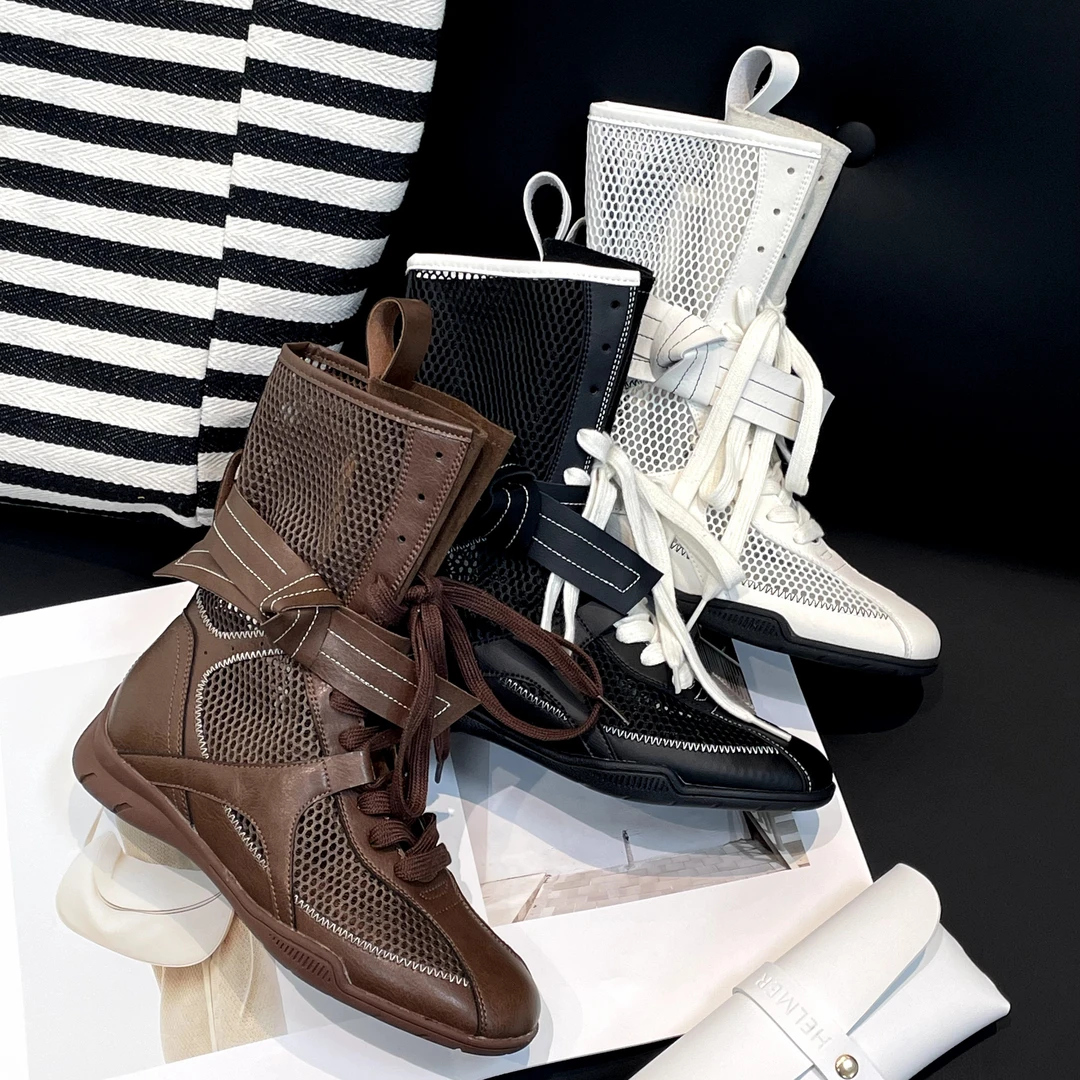 小小苏-小蔓-包头舒适拳击靴女鞋透气网红网靴;ECX55297