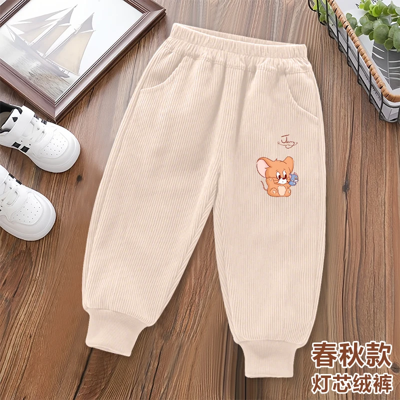 2025春秋款儿童灯芯绒长裤男童卡通休闲运动裤中大童秋季百搭裤子