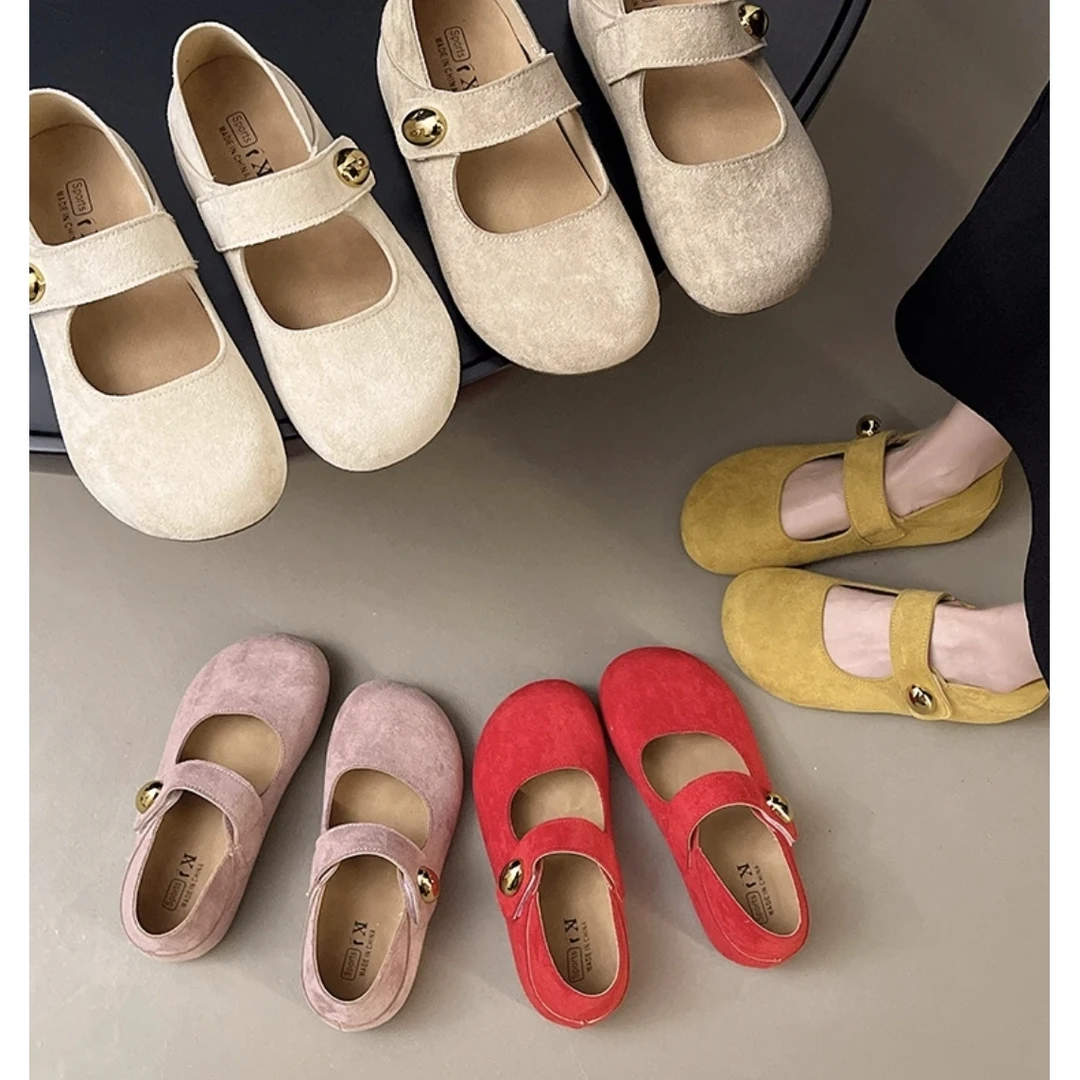 魔术贴浅口玛丽珍鞋女2025年春季新款百搭爆款配裙子高级感勃肯鞋