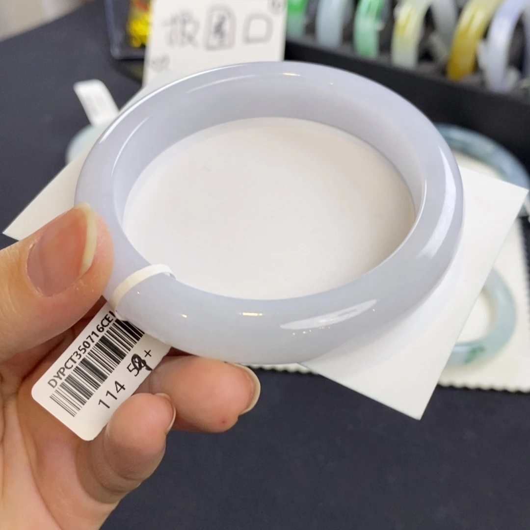 翡翠未镶嵌手镯白月光59