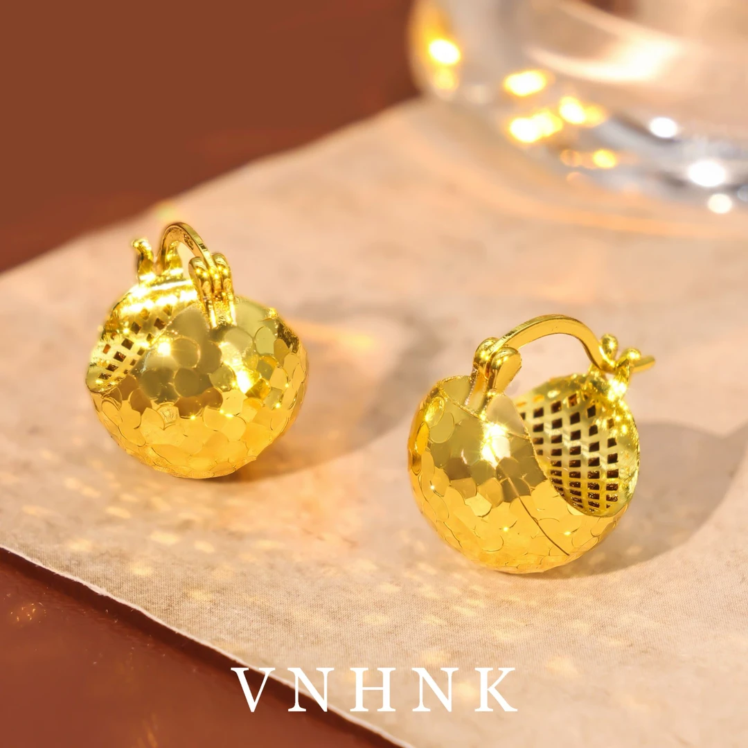 铜合金耳饰 美可儿  N43   金色小众百搭气质耳环预售