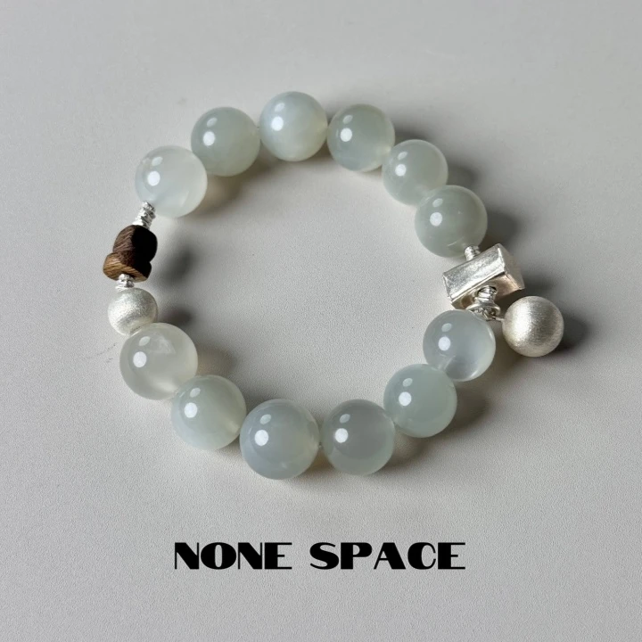 无境NONE SPACE【月光女神】原创设计奶茶白月光沉香手串