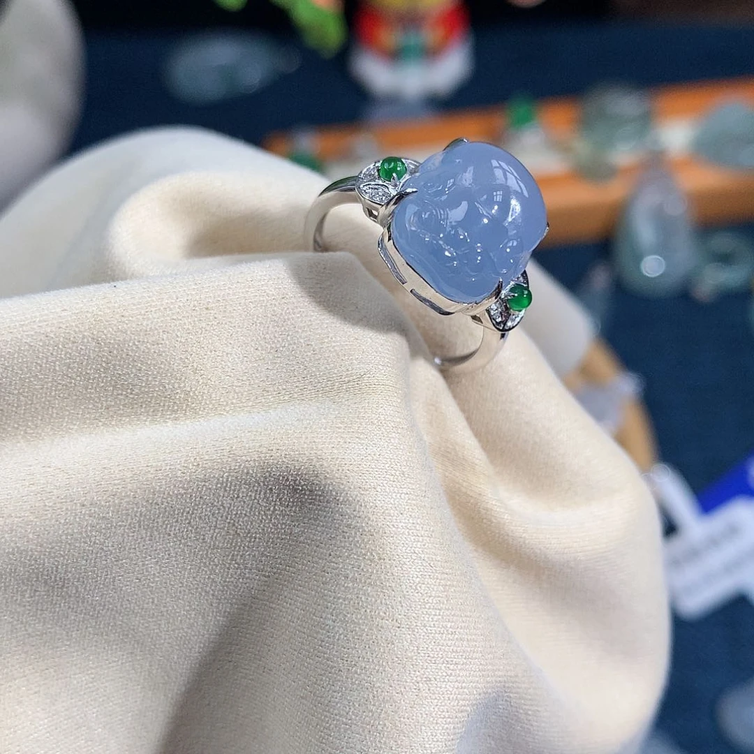 吊坠(不含链)18K金镶嵌翡翠