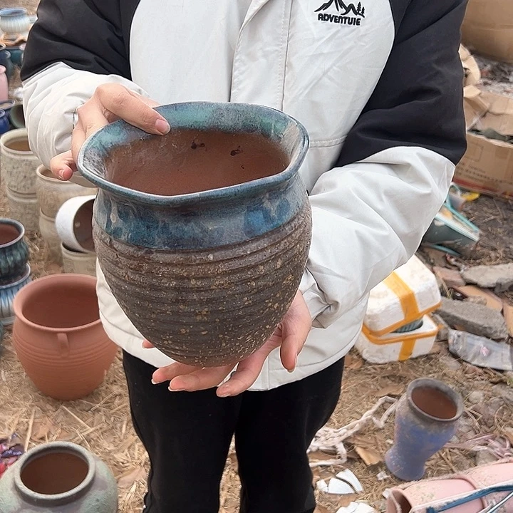 紫砂花盆  瑕疵