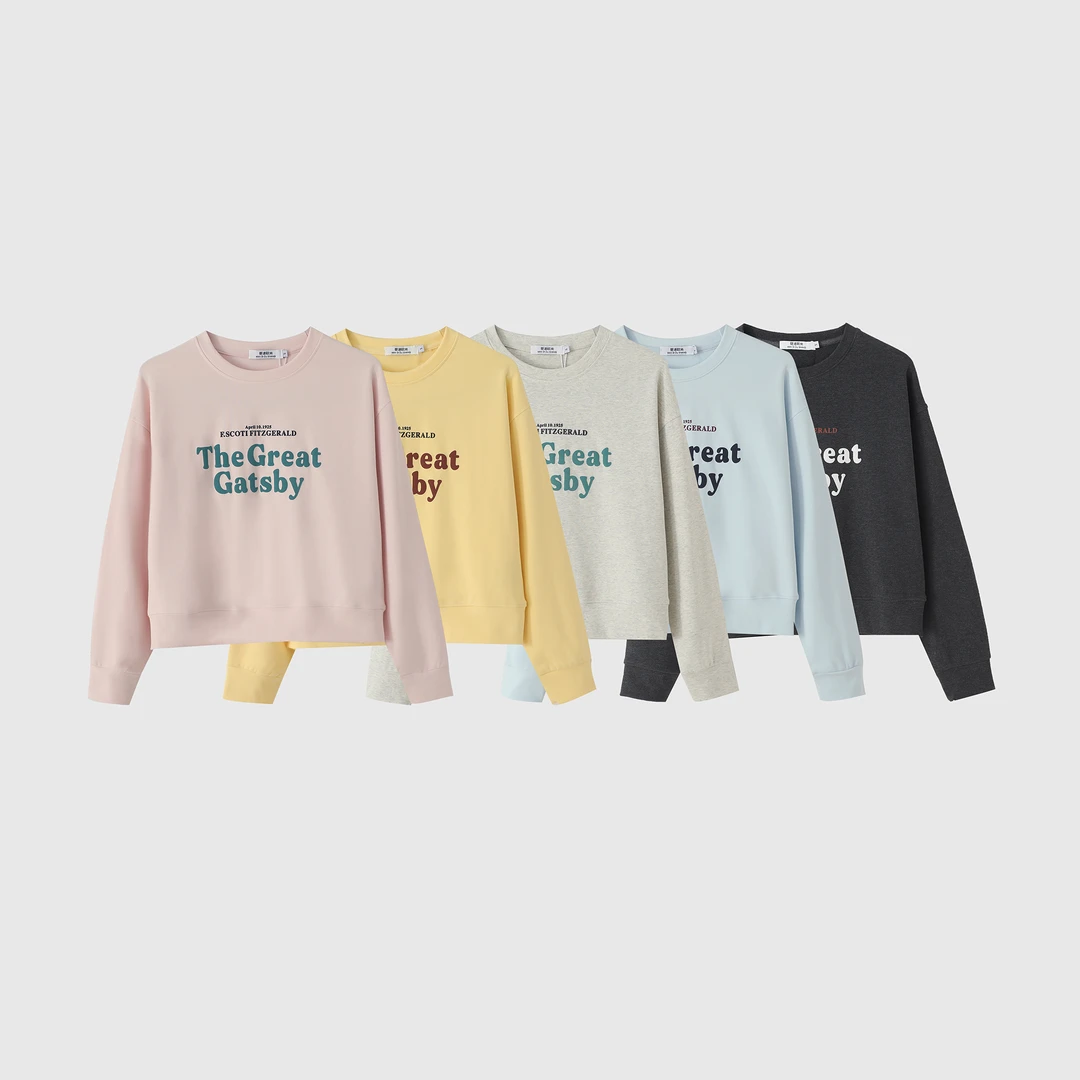 【蔓迪欧尚】春季新款圆领发泡印花2025时尚百搭女士卫衣730