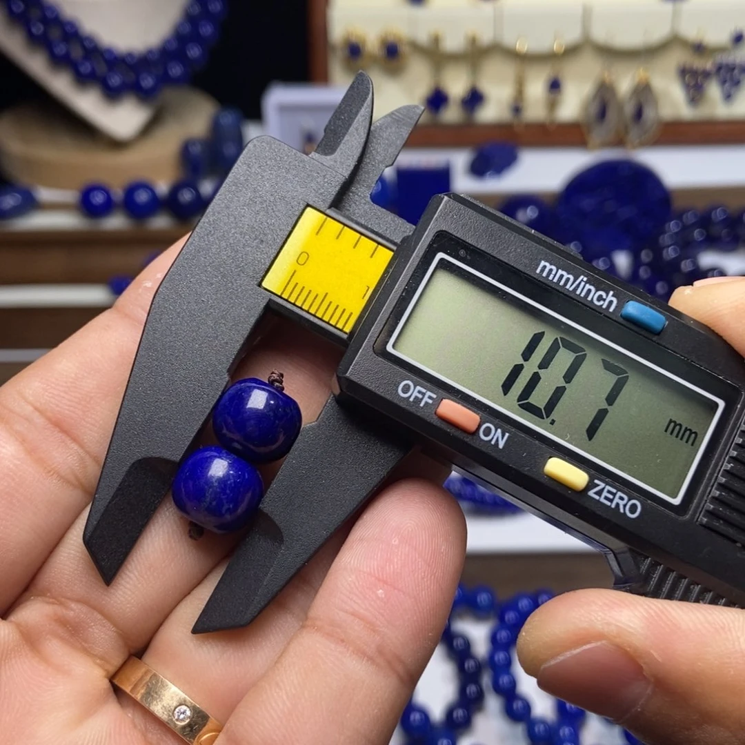 青金石未镶嵌老矿 手抛 高品 老型对珠2颗