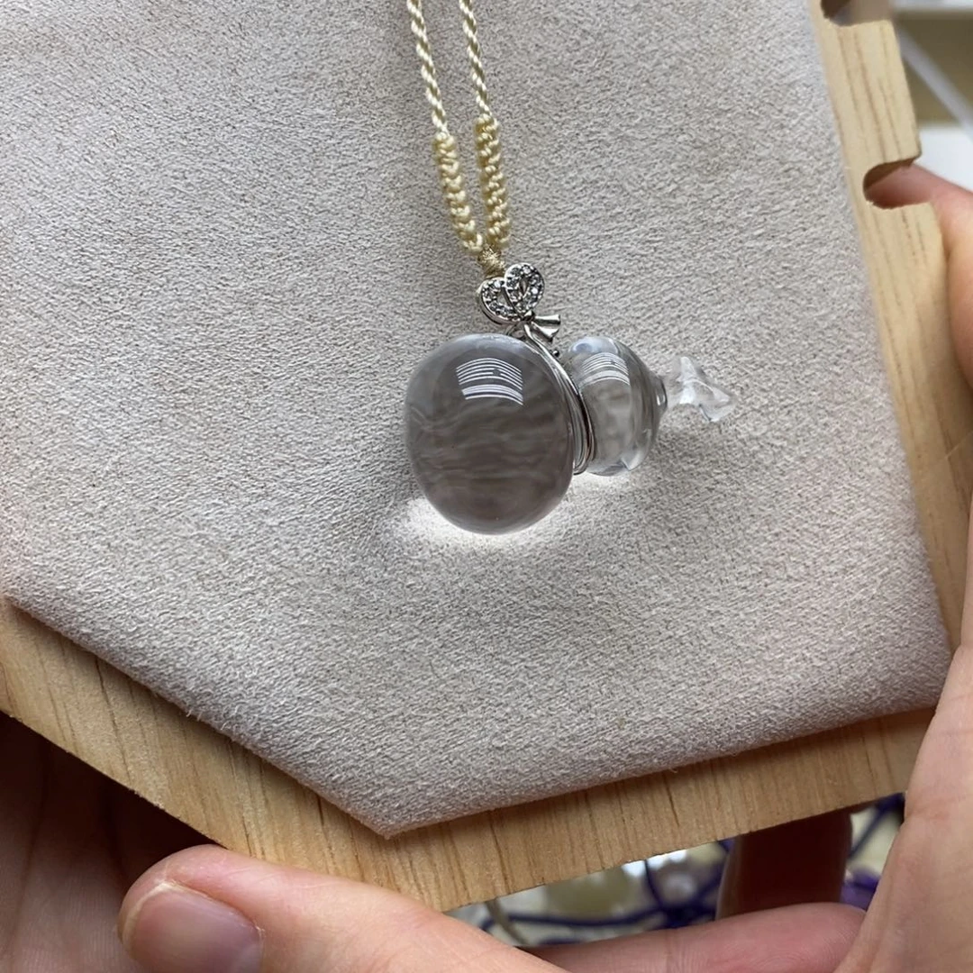 吊坠(赠链)银S925镶嵌水晶白水晶葫芦吊坠