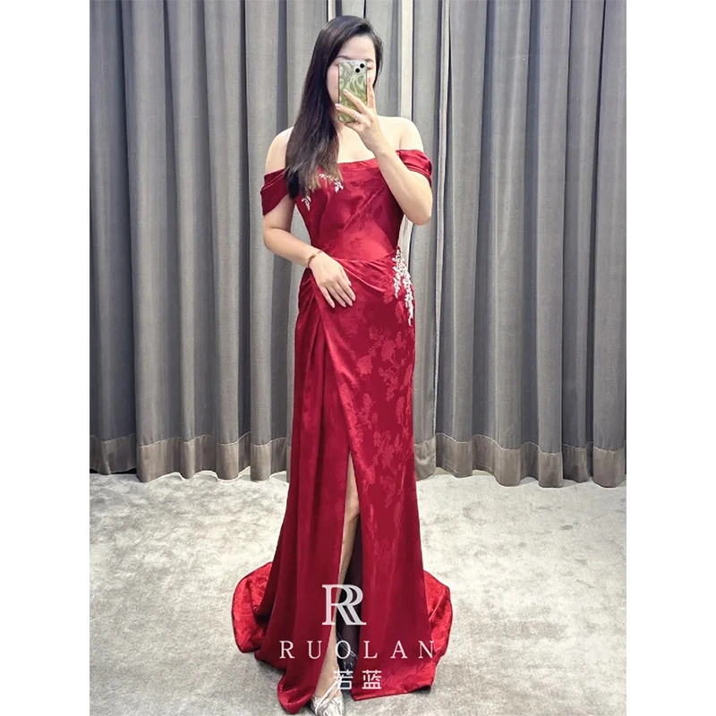 新中式敬酒服2024新款酒红色新娘结婚订婚回门宴会礼服裙女高级感