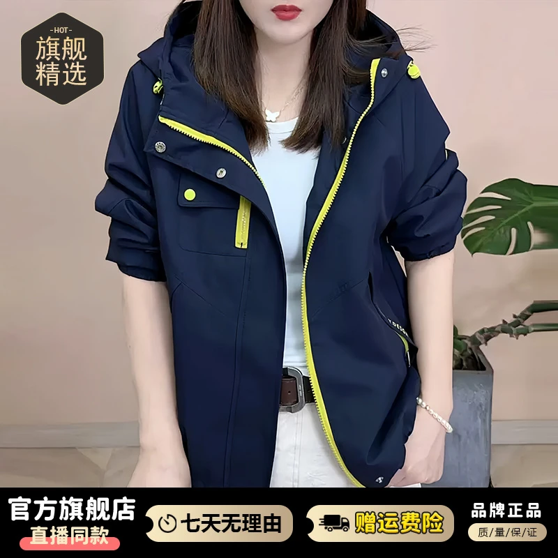 韩版宽松气质连帽短款外套女2025秋冬新款小个子休闲拉链工装上衣