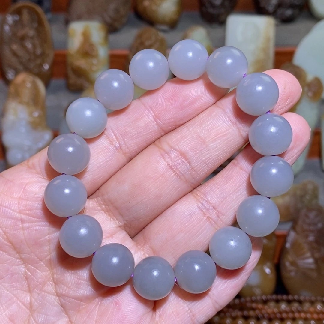 未镶嵌手串和田玉卡12烟紫