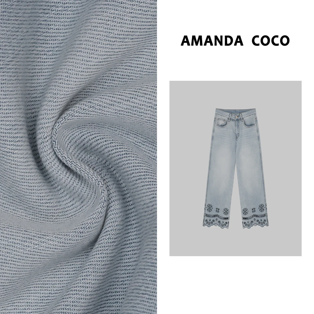 奈奈 | 特调蓝调～夏季设计感镂空花朵刺绣百搭直筒八分牛仔裤