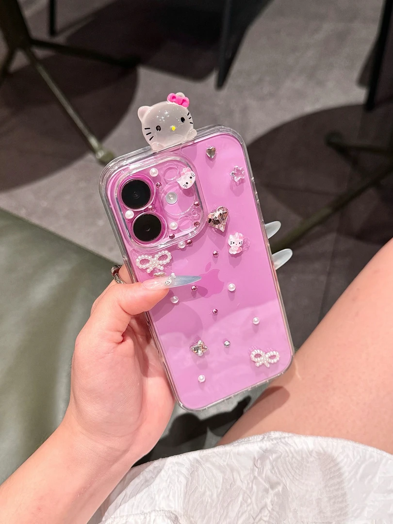 超萌立体夜光KTiPhone16promax手机壳适用苹果15高级感14奢华13pm