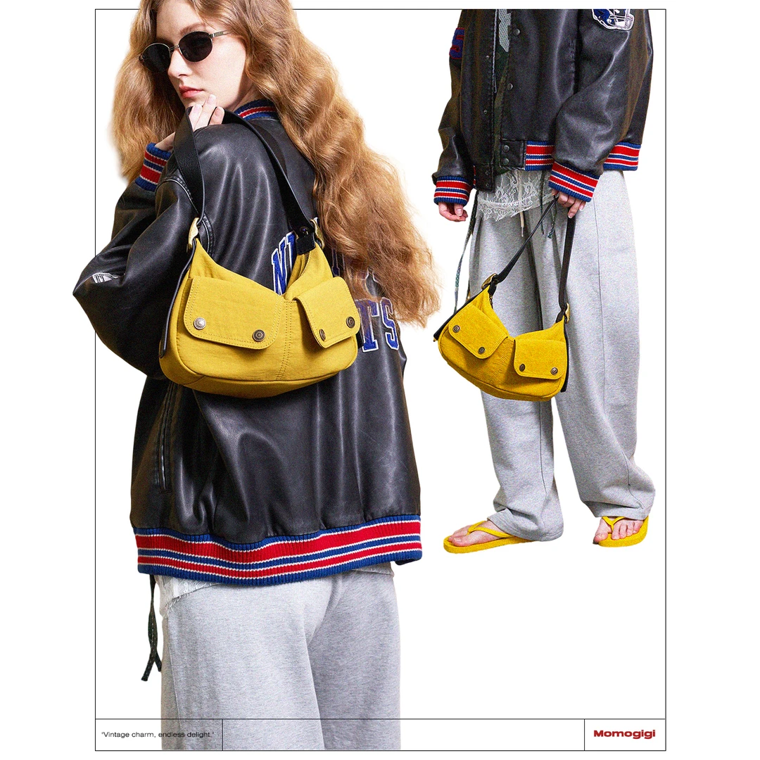 Momogigi原创设计中性风松弛感大容量腋下包单肩斜挎包