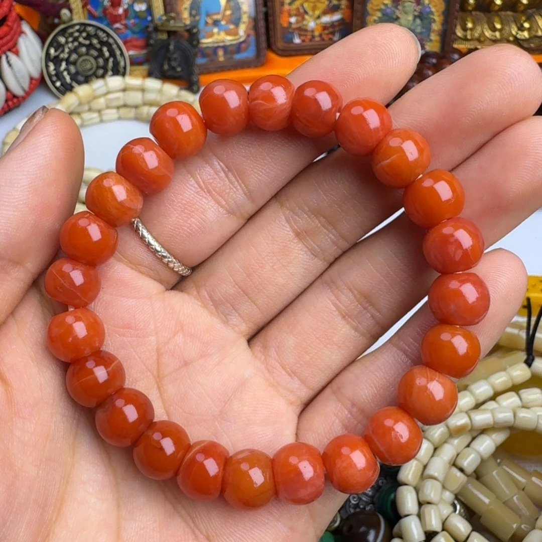 泥塑泥塑藏式南红手串