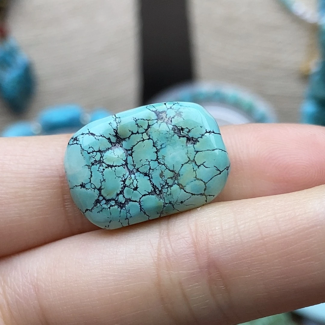 绿松石未镶嵌水草纹牌牌