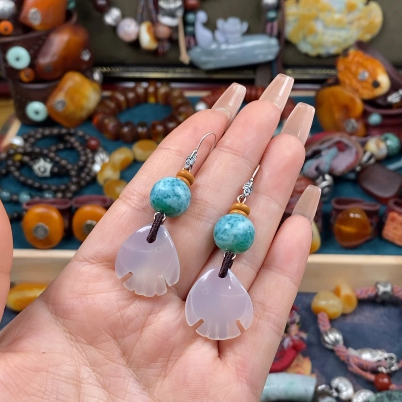 【闪购商品】玛瑙/玉髓耳环未镶嵌