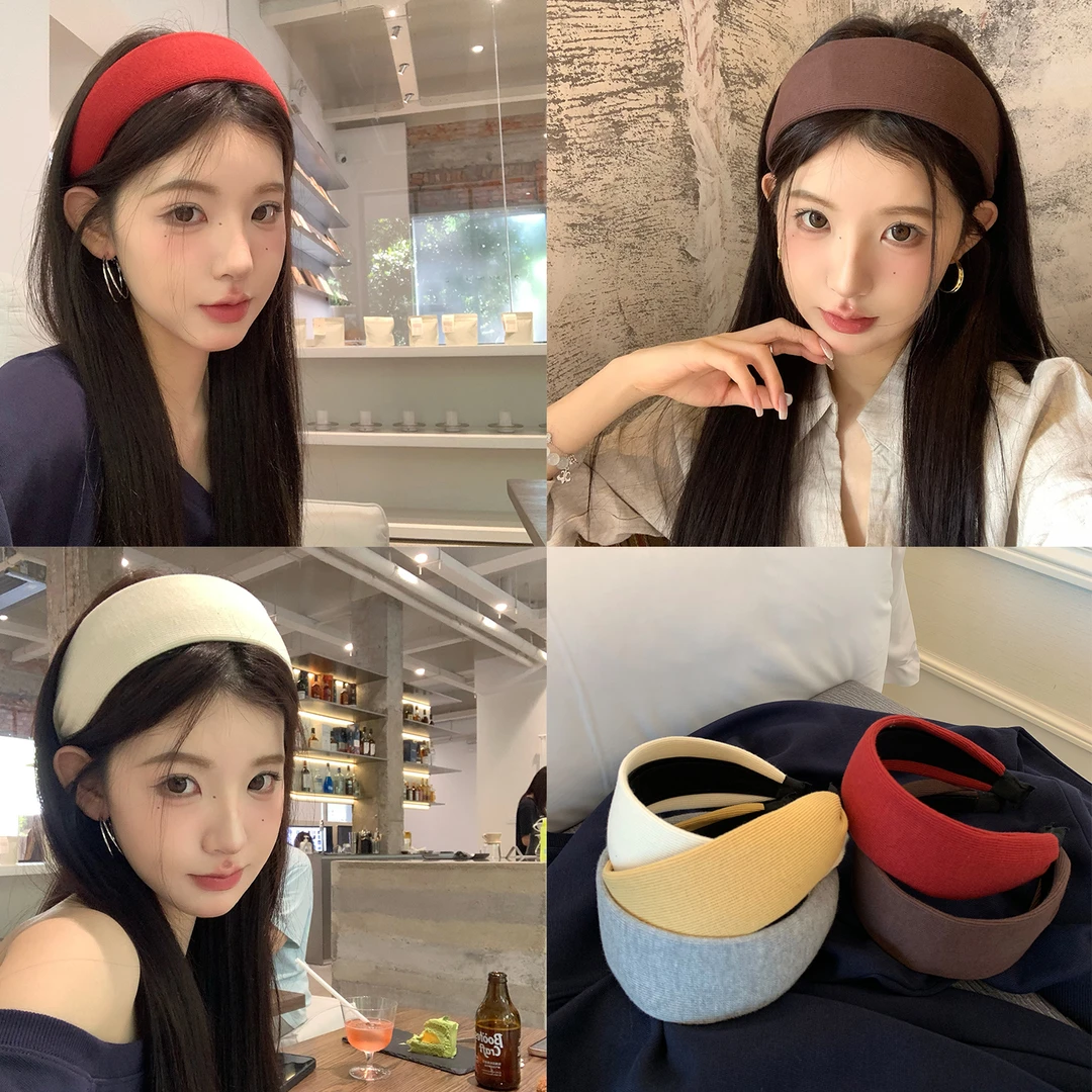 秋冬宽边纯色针织发箍女高级感发卡2025新款运动洗脸压发头箍发饰