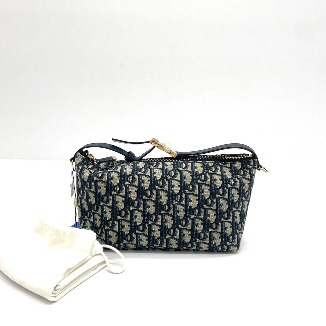 95新 DIOR/迪奥 98新 Travel Nomad系列oblique老花刺绣饭盒包