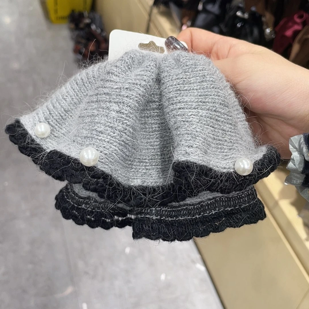 皮质非金属灰色马尾抓