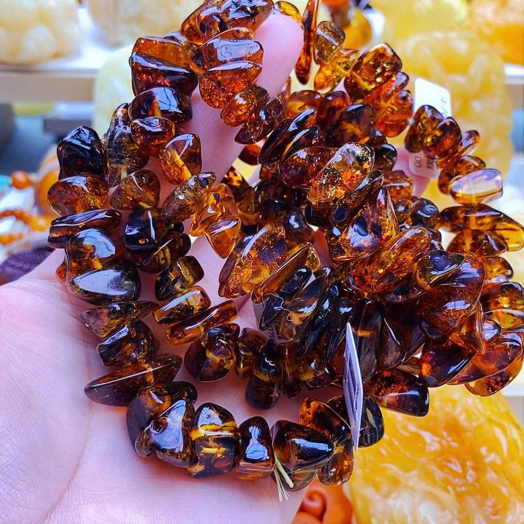 琥珀颈饰未镶嵌天然保真假一赔十